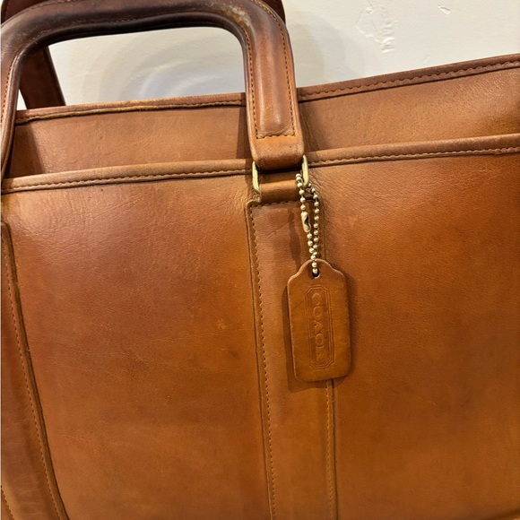 Vtg Coach Leather Embassy Briefcase Purse Handbag British Tan Brown Made in USA - Picture 2 of 12